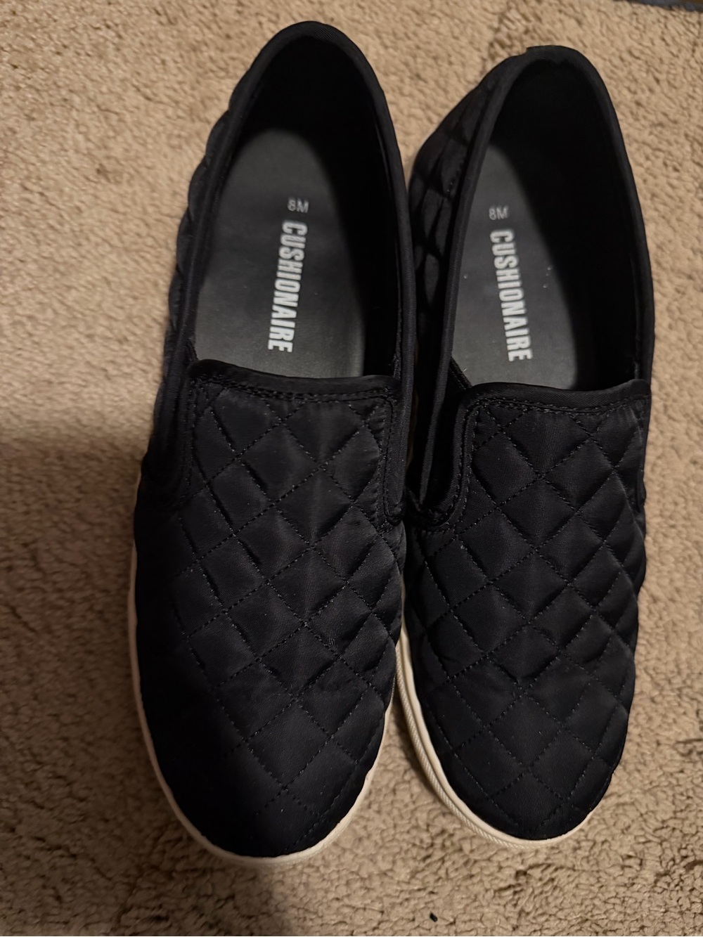 Cushionaire Quilted Slip-On Sneakers in Black